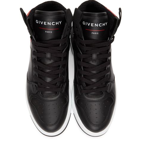 givenchy black and red sneakers|Givenchy wing high top sneakers.